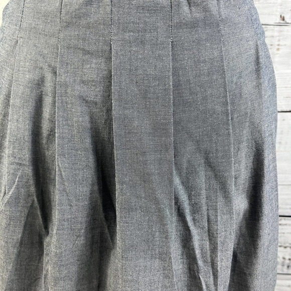 Alfani Skirt size Medium Blue Chambray Straight Knee Preppy Slim Casual Pockets - Picture 5 of 9